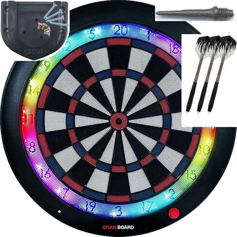 Gran Board 3S LED Dartboard (Blue) مع قوس خاص و choukoutip100pics & dartsset in Saudi Arabia