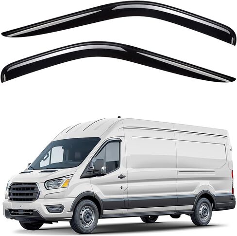 Window Deflectors Chrome Trim Tape-On Side Window Vent Visor Deflectors Smoke Tinted Rain Guards Compatible with Dodge Ram 1500 2019-2025 Crew Cab - 4pcs. GW0991 in Saudi Arabia