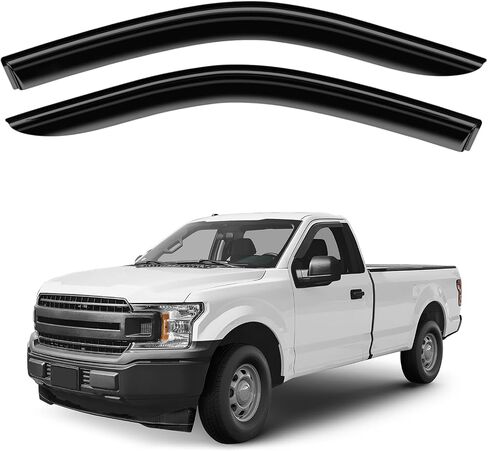 Window Deflectors Chrome Trim Tape-On Side Window Vent Visor Deflectors Smoke Tinted Rain Guards Compatible with Dodge Ram 1500 2019-2025 Crew Cab - 4pcs. GW0991 in Saudi Arabia