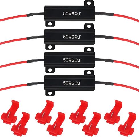 4pcs 50w 6ohm مقاوم الإشارة بدوره LED Fix Fast Flash Error Code Flickering مقاومات استبدال السيارات لأضواء LED مؤشر وحدات التحكم في المصابيح الأمامية in Kuwait