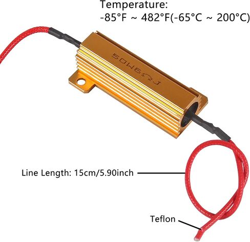 4pcs 50w 6ohm مقاوم الإشارة بدوره LED Fix Fast Flash Error Code Flickering مقاومات استبدال السيارات لأضواء LED مؤشر وحدات التحكم في المصابيح الأمامية in Kuwait