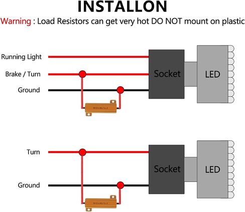 4pcs 50w 6ohm مقاوم الإشارة بدوره LED Fix Fast Flash Error Code Flickering مقاومات استبدال السيارات لأضواء LED مؤشر وحدات التحكم في المصابيح الأمامية in Kuwait