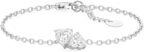 Moissanite Adjustable Bracelet for Women, Certified 1.7 CT D Color 925 Sterling Silver 18K White Gold Plated Round Pear & Baguettes Cut, Gift for Anniversary, Engagement & Birthday in Kuwait