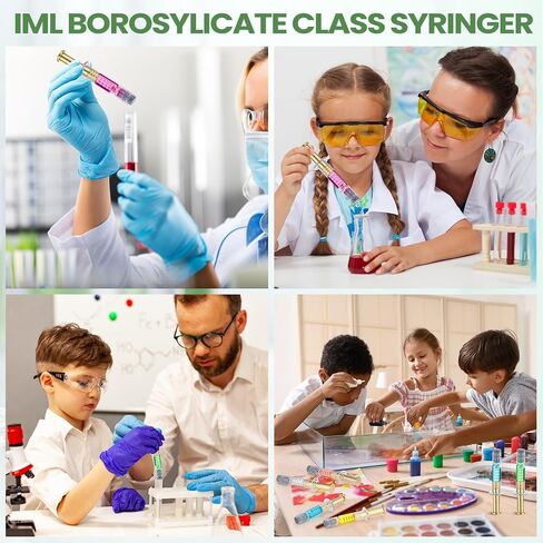 Nuanchu 20 Pcs 1ml Borosilicate Glass Syringes with Gold Metal Plunger, Luer Connector, Without Needle Accurate Measuring Tool for Thick Liquids, Glue, Ink, Pet in Saudi Arabia