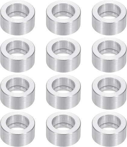 Patikil M6 فواصل الألومنيوم ، 12pcs 1/4 "× 1/2" فواصل معدنية مستديرة لبراغي المسمار 1/4 أو M6 ، جلبة مواجهة غير مخبأة 1/8 "L ، 6.2x12x3mm in Saudi Arabia