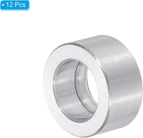 Patikil M6 فواصل الألومنيوم ، 12pcs 1/4 "× 1/2" فواصل معدنية مستديرة لبراغي المسمار 1/4 أو M6 ، جلبة مواجهة غير مخبأة 1/8 "L ، 6.2x12x3mm in Saudi Arabia