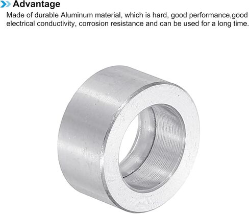 Patikil M6 فواصل الألومنيوم ، 12pcs 1/4 "× 1/2" فواصل معدنية مستديرة لبراغي المسمار 1/4 أو M6 ، جلبة مواجهة غير مخبأة 1/8 "L ، 6.2x12x3mm in Saudi Arabia