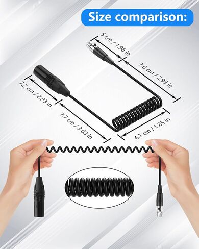 cerrxian mini xlr أنثى إلى xlr الذكور ملفوف 3 دبوس إلى 4 دبوس كابل الميكروفون mini للميكروفونات والخلاطات 1.64 قدم in Saudi Arabia