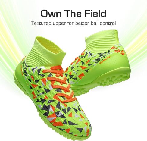 DREAM PAIRS Boys Girls Indoor Soccer Shoes High Top Football Turf Futsal Shoes for Little/Big Kid in Saudi Arabia