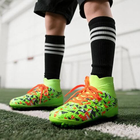 DREAM PAIRS Boys Girls Indoor Soccer Shoes High Top Football Turf Futsal Shoes for Little/Big Kid in Saudi Arabia