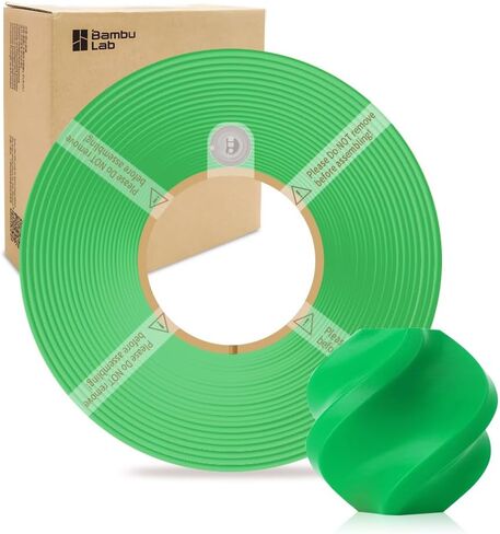 PLA Basic Refill Filament 1.75mm High-Speed, Easy to Print, Eco Friendly with RFID for Bambu Lab X1, X1C, P1S, P1P,A1, A1 MINI AMS 1KG (2.2lbs) Exclude Spool +/- 0.03mm (Bamboo Green 10501) in Kuwait