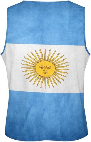 Argentina Flag Mens Tank Tops Summer Sleeveless T-Shirt Casual Funny Gym Workout Tank Top M in Saudi Arabia