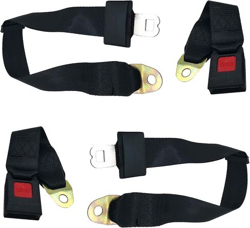 2 PCS Universal Seat Belt for Golf Cart, Go Kart,UTV, EZGO, Yamaha, Club Car,2 Point Adjustable Belts,54-Inch (Black) in Saudi Arabia