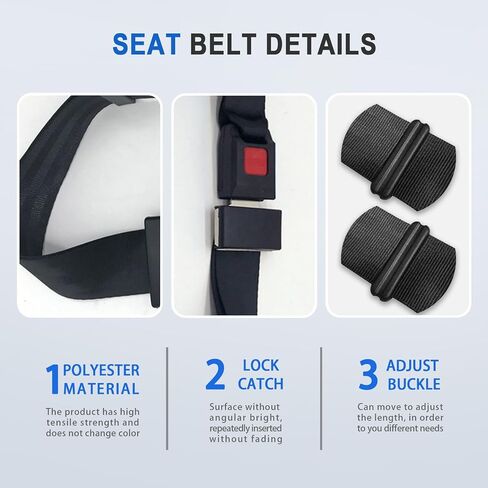 2 PCS Universal Seat Belt for Golf Cart, Go Kart,UTV, EZGO, Yamaha, Club Car,2 Point Adjustable Belts,54-Inch (Black) in Saudi Arabia
