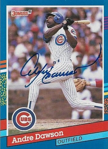 قام Andre Dawson بتوقيع بطاقة Leaf 1990 - بطاقات البيسبول الموقعة MLB in Saudi Arabia