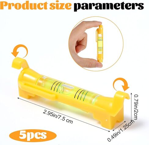 5PCS String Line Level Mini Hanging String Level Tools Bubble Spirit Post Level Measuring Layout Tools for Building Trades Bricklaying Tiling Engineering Surveying Metalworking(Yellow) in Saudi Arabia