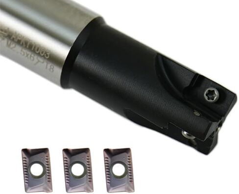 Shars 3/4" 90 Degree Indexable End Mill Cutter with 3 PCS of APKT 1003 Carbide Insert, 3 Flute 404-1862W+404-6960(3) P[ in Saudi Arabia