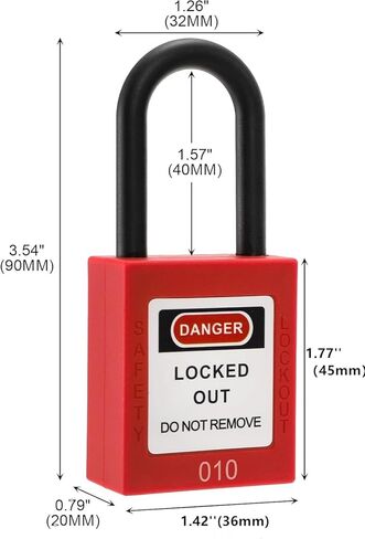 Yesland 10 Pack Lockout Lock ، مجموعات قفل قفل أمان ، Loto Locks بشكل مختلف لتأمين المحطات والأجهزة ، باللون الأحمر in Kuwait