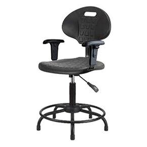 توماس ECOM TPMBCH-RT-A1-RC البولي يوريثان البولي يوريثان كرسي متوسطة الارتفاع مع قاعدة أنبوب مستديرة ، ذراع قابلة للتعديل ، العجلات in Kuwait