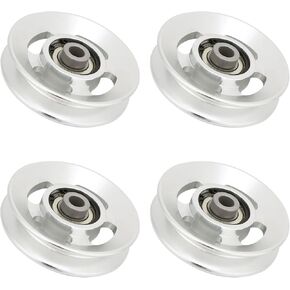 Estink Aluminum Pulley Wheel, 4 Pack Universal Aluminum Alloy Bearing Pulley Wheel Gym Accessory for Cable Machine Home Gym Attachments Part for 10.5mm Bore Diameter (90mm) in Kuwait