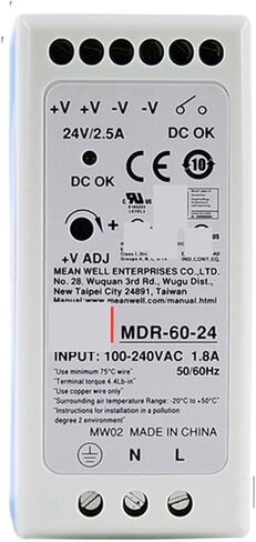 MDR-60 DIN-Reail 60W Switching Power Supply 5V 12V 24V 48V Signal (MDR-60-12 | 12V) in Kuwait