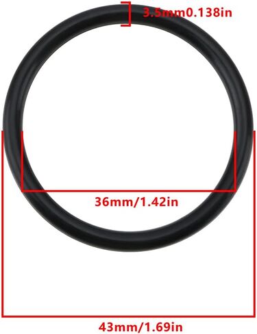 10pcs O-Ring Seals 43mm OD 36mm ID 3.5mm Width Replacement Part 98066000 Compatible with Hansgrohe Bathtub Drain Black in Kuwait