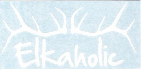 Elkaholic - Funny Humorous Deer Elk Antlers Hunter Hunting Big Game Car Truck Van Moped Helmet Hard Hat Auto Automotive Craft Cup Tumbler Laptop Vinyl Decal Bumper Window Wall Sticker 04282 in Saudi Arabia