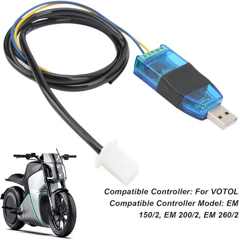 USB Programming Cable, 115200 Baud PC Programmable Electric Bike Drive Motor Conversion Kit for VOTOL Controller EM 150/2, EM 200/2, EM 260/2, Motorcycle Scooter Accessory in Saudi Arabia