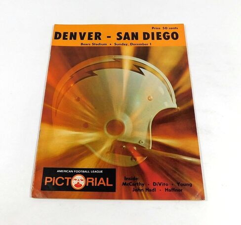1968 San Diego Chargers at Denver Broncos AFL Football Program 12-1-68 - NFL Programs in Saudi Arabia