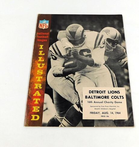 1964 Baltimore Colts في برنامج Detroit Lions NFL Football Program 8-14-64-برامج اتحاد كرة القدم الأميركي in Kuwait