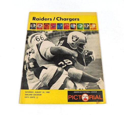 1968 San Diego Chargers في Oakland Raiders AFL Football Program 8-10-68-برامج اتحاد كرة القدم الأميركي in Saudi Arabia