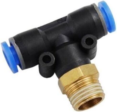 PB TEE T TYPE PNEUMATIC FINTTING CONNECTOR QUICK 6-12 مم أنبوب خرطوم إلى 1/8 1/4 3/8 1/2 مؤشر ضاغط الهواء على توصيل سلسلة ضاغط AIR 5PCs (PB12-02) in Saudi Arabia