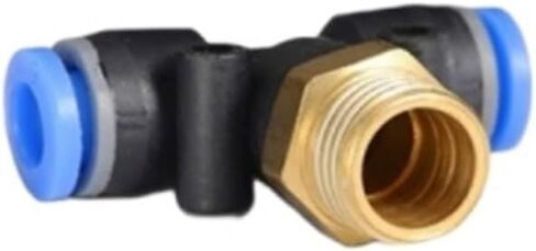 PB TEE T TYPE PNEUMATIC FINTTING CONNECTOR QUICK 6-12 مم أنبوب خرطوم إلى 1/8 1/4 3/8 1/2 مؤشر ضاغط الهواء على توصيل سلسلة ضاغط AIR 5PCs (PB12-02) in Saudi Arabia