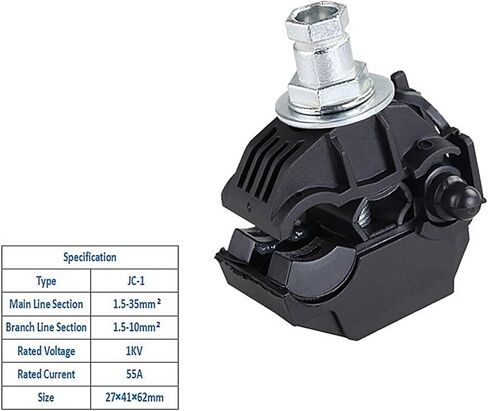 Insulation Piercing Connector No-Peeling Cable Clamp Quick Splitter 1KV Main Line Section1.5-35mm2 Branch 1.5-10mm2 JC-1 1Pcs in Saudi Arabia