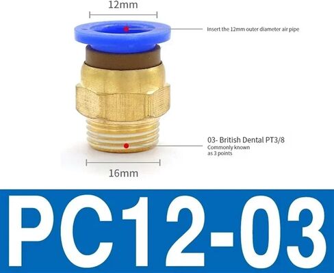 موصل الهواء الهوائي PC PC 4/6/8/10/12MM مؤشر ترابط 1/8 1/4 3/8 1/2 أجهزة تركيب خرطوم المكونات الهوائية 1PC (PC6-M5) in Saudi Arabia