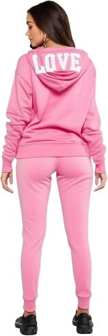 Womens 2 قطعة تعرق مجموعات zip up هوديي مع عرقلة متعرقات مسننات مطابقة مجموعات طويلة الأكمام ارتداء صالة in Kuwait