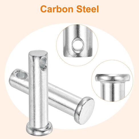 UXCELL 5PCS 3/8 "x1-1/2 Hole Hole Clevis دبابيس ، دبابيس ثقب مسطح من الصلب الكربوني ، ثقب واحد لإصلاح الميكانيكا ، تركيب الأثاث ، المعدات الصناعية ، DIY (الفضة) in Saudi Arabia