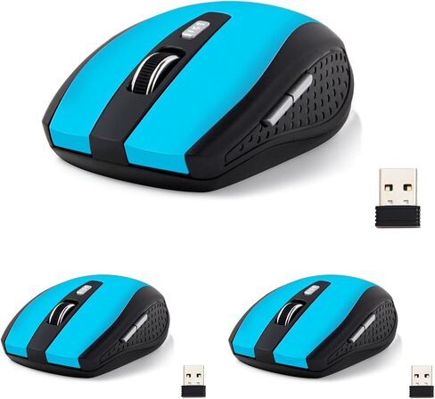 3 Pack Wireless Mouse, 2.4Ghz Wireless Mouse Computer Mouse1200DPI, 6 Buttons with Nano Receiver for Laptop,PC,Chromebook,Computer,Notebook,Office (Red) in Kuwait