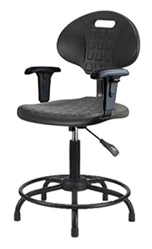 توماس ECOM TPMBCH-RT-A1-RC البولي يوريثان البولي يوريثان كرسي متوسطة الارتفاع مع قاعدة أنبوب مستديرة ، ذراع قابلة للتعديل ، العجلات in Kuwait