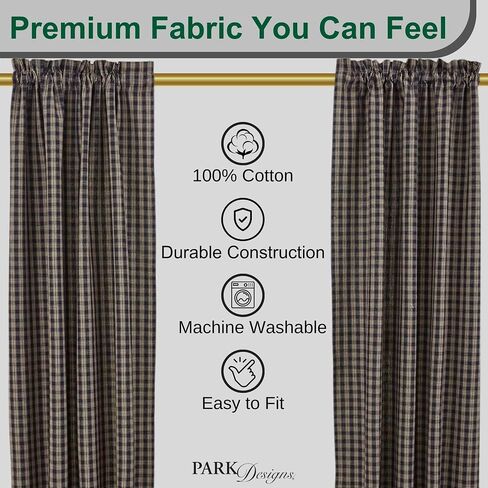 Park Designs Sturbridge Lined Panel, 84", Black in Kuwait