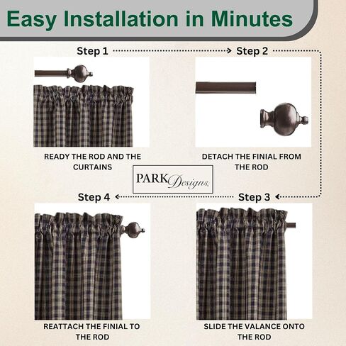 Park Designs Sturbridge Lined Panel, 84", Black in Kuwait