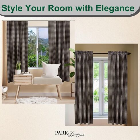 Park Designs Sturbridge Lined Panel, 84", Black in Kuwait