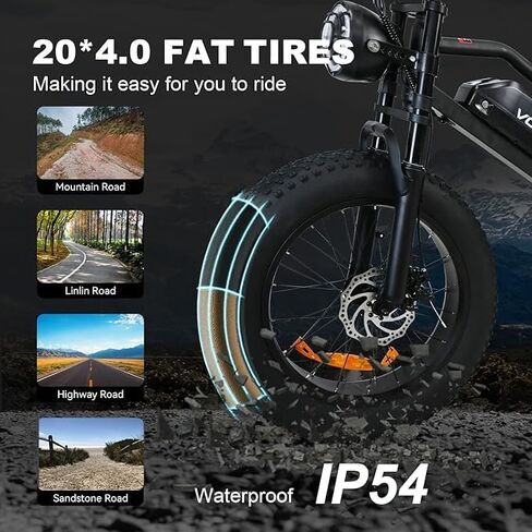 دراجة كهربائية للبالغين ، الذروة 1000W Ebike ، 28 ميل في الساعة 60 ميلينج الدراجة الجبلية الكهربائية ، 20 بوصة دراجة كهربائية البالغات البالغة مع بطارية 48 فولت 18.2Ah ، صدمة مزدوجة ، 7 سرعة ، التعليق الهيدروليكي ، إشارة بدوره in Saudi Arabia