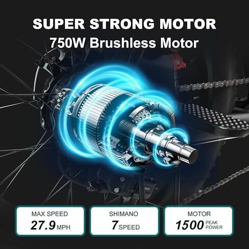دراجة كهربائية للبالغين ، الذروة 1000W Ebike ، 28 ميل في الساعة 60 ميلينج الدراجة الجبلية الكهربائية ، 20 بوصة دراجة كهربائية البالغات البالغة مع بطارية 48 فولت 18.2Ah ، صدمة مزدوجة ، 7 سرعة ، التعليق الهيدروليكي ، إشارة بدوره in Saudi Arabia