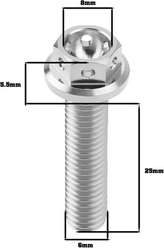 ECSING 2PCS M6X20MM مسامير رأس مسدس مسدس تيتانيوم سداسي سداسي الترباس ملولبة بالكامل البراغي المحفورة للدراجات الرياضية وأسلاك قفل KARTS in Saudi Arabia