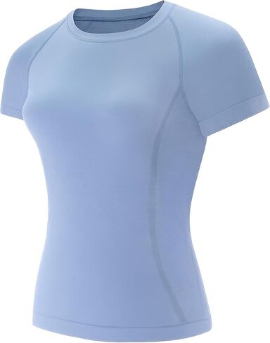 Women's Quick Dry Short Sleeve T-Shirts – Athletic Running, Workout, Yoga Tops, Seamless Sports Shirt,Slim Fit Tees in Saudi Arabia