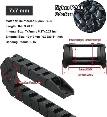Drive Drag Chain Cable Chains 7x15 10x20 10x30 10x10mm Bridge Type Non-Opening Plastic Towline Transmission Drag Chain for Machine(7x15 mm) in Saudi Arabia