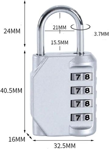 4-Digit Combination Lock Travel Security Metal Password Lock Dormitory Warehouse Door Padlock Rust-Proof Code Lock 1Pcs(Yellow) in Saudi Arabia