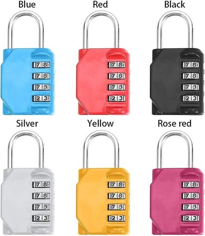 4-Digit Combination Lock Travel Security Metal Password Lock Dormitory Warehouse Door Padlock Rust-Proof Code Lock 1Pcs(Yellow) in Saudi Arabia