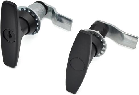 Class Electric Box Compression Type Large T-Handle Cylinder Door Cam Lock 1Pcs(Black) in Saudi Arabia